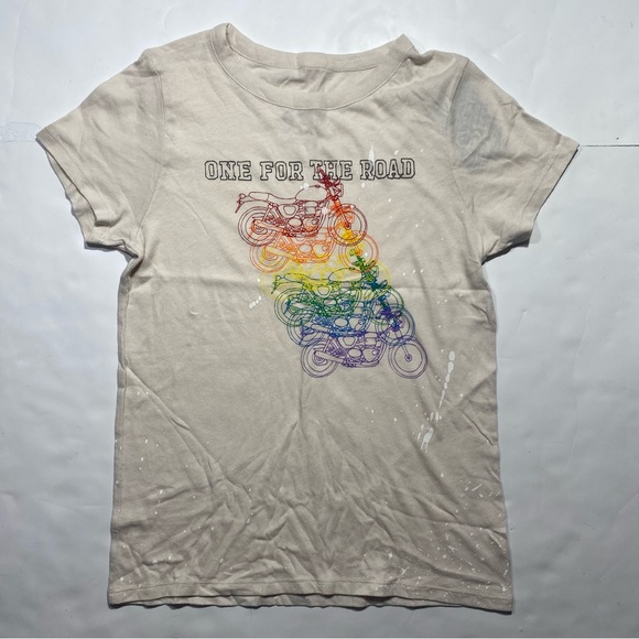 Chaser Rainbow Motorcycle Print One For The Road Paint Spatter T-Shirt NWT L - Picture 6 of 14